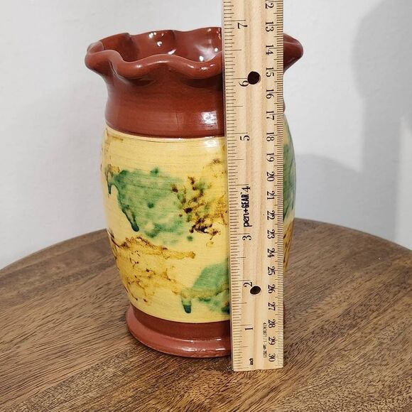 Jeff White Redware Vintage Pottery Vase Redware Pottery 1986 Vintage Redware - Picture 8 of 9